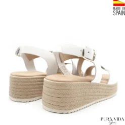 Sandalia de cuña blanca madeira
