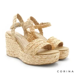 Sandalia de esparto con cuña corina