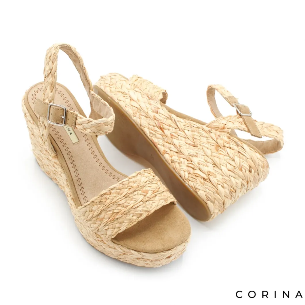 Sandalia de esparto con cuña corina