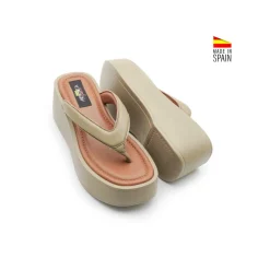 Sandalia dedo plataforma kaki