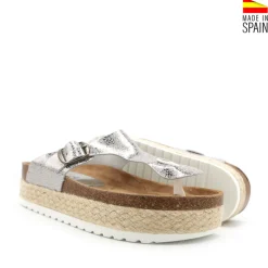 Sandalia dedo plataforma plata TG
