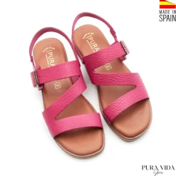 Sandalia fucsia bali de piel