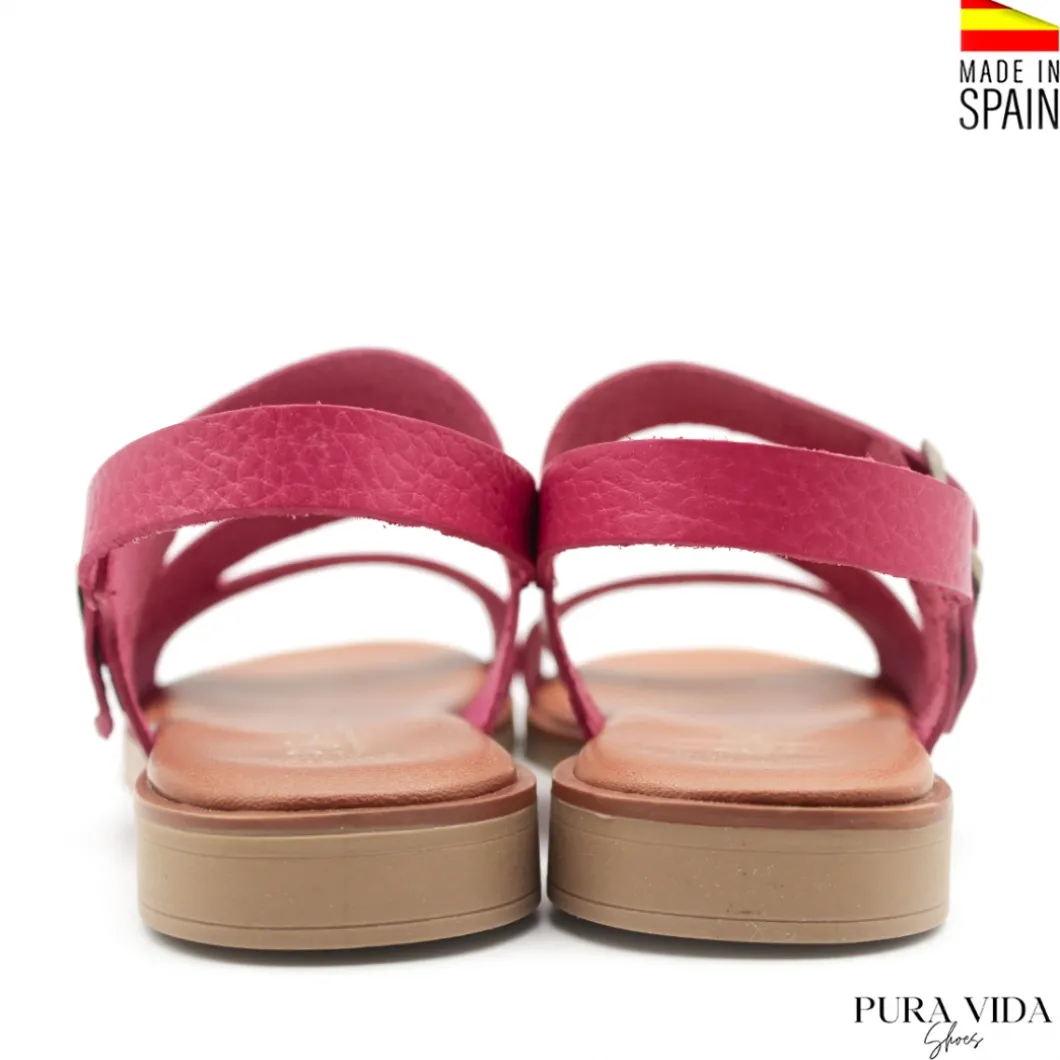 Sandalia fucsia bali de piel