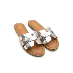 Sandalia H plata talla especial