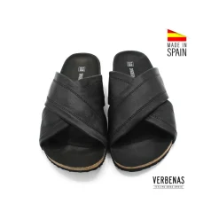 Sandalia hombre verbena piel negra