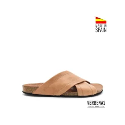 Sandalia hombre verbena piel coñac