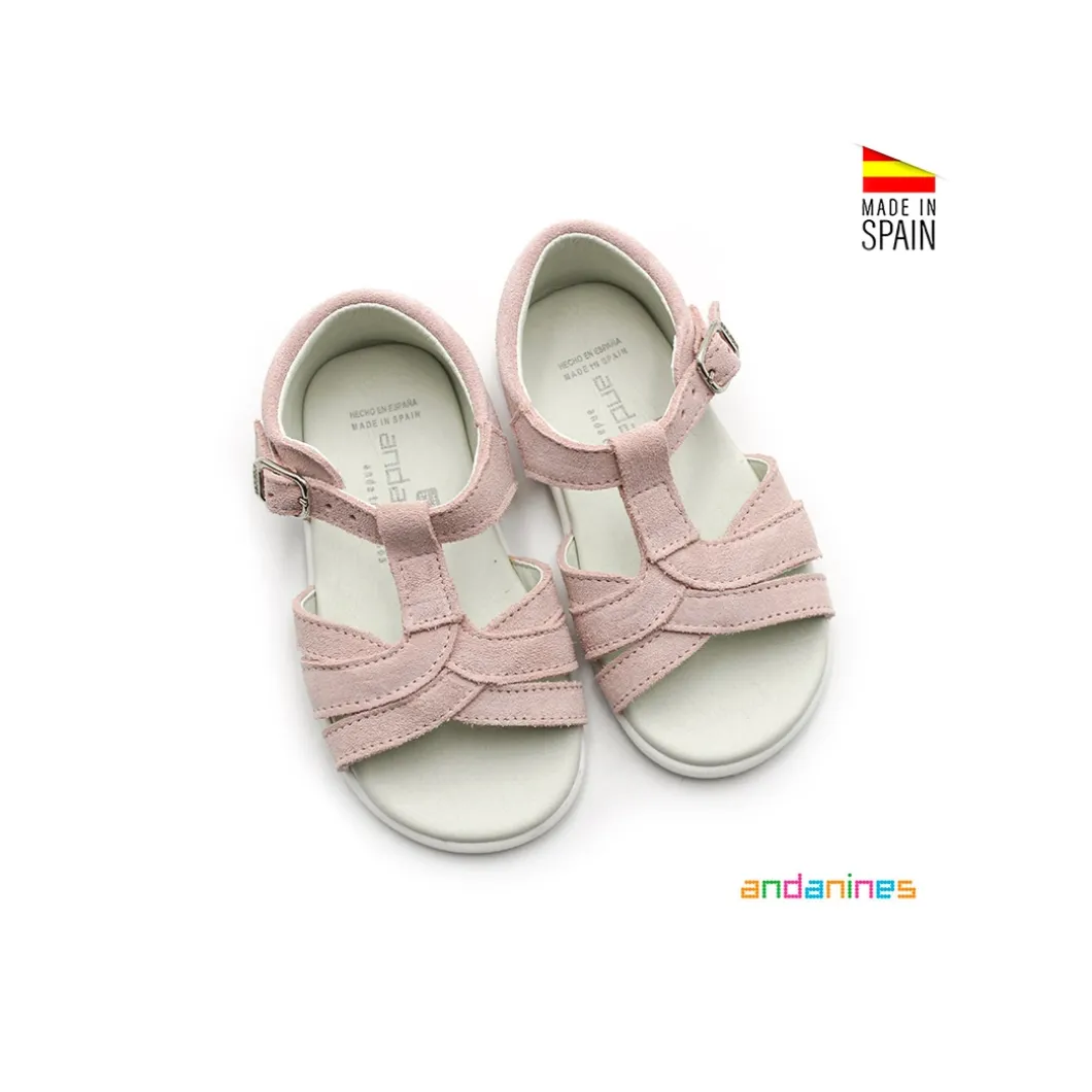Sandalia infantil Andanines ante rosa