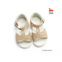 Sandalia infantil arena piel