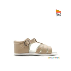 Sandalia infantil arena piel