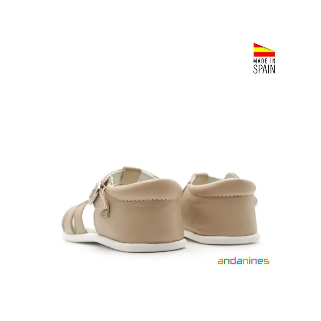 Sandalia infantil arena piel