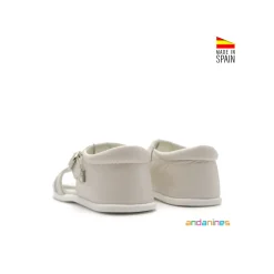 Sandalia infantil beige piel