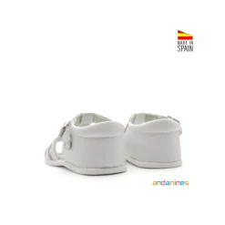 Sandalia infantil blanca piel