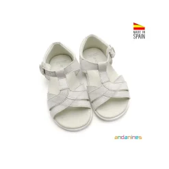 Sandalia infantil brillo blanca