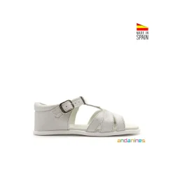Sandalia infantil brillo blanca