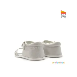 Sandalia infantil brillo blanca