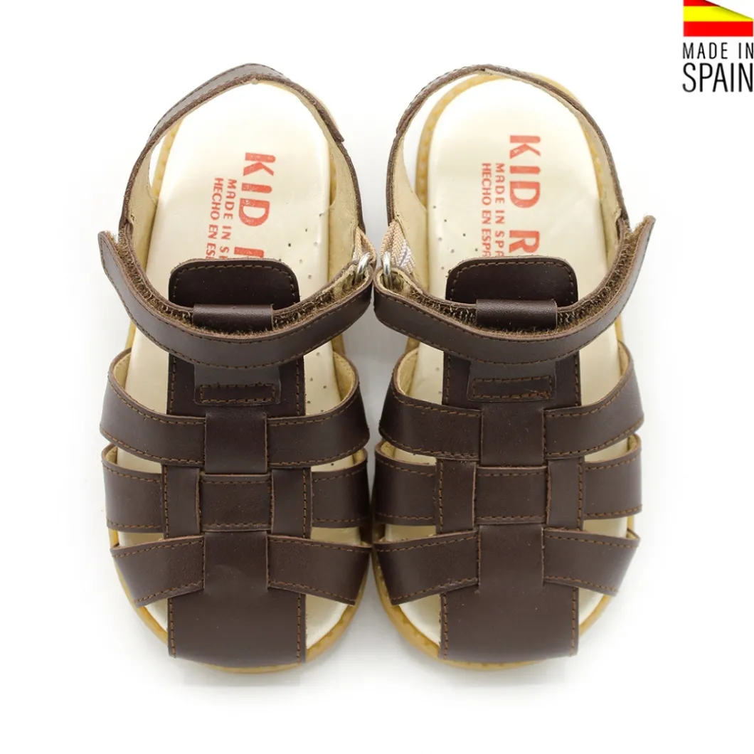 Sandalia kids de vestir marrón de piel