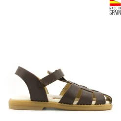 Sandalia kids de vestir marrón de piel