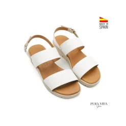 Sandalia light blanca con cuña baja