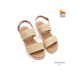 Sandalia light esparto con cuña baja