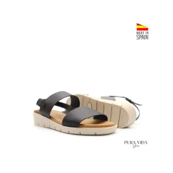Sandalia light negra con cuña baja