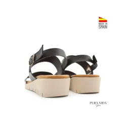 Sandalia light negra con cuña baja