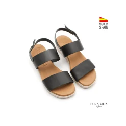 Sandalia light negra con cuña baja