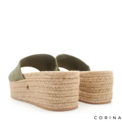 Sandalia mule plataforma verde