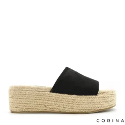 Sandalia mule plataforma negra