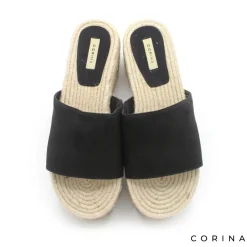 Sandalia mule plataforma negra