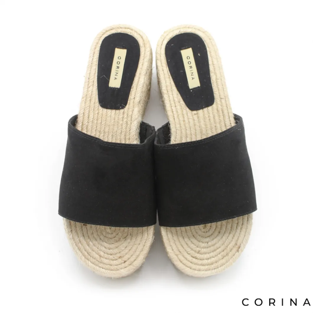 Sandalia mule plataforma negra