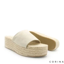 Sandalia mule plataforma esparto beige