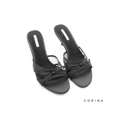 Sandalia mule tacon fino negra