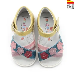 Sandalia multicolor flores bebé