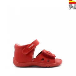 SANDALIA NIÑA VELCRO CORAZÓN ROJA