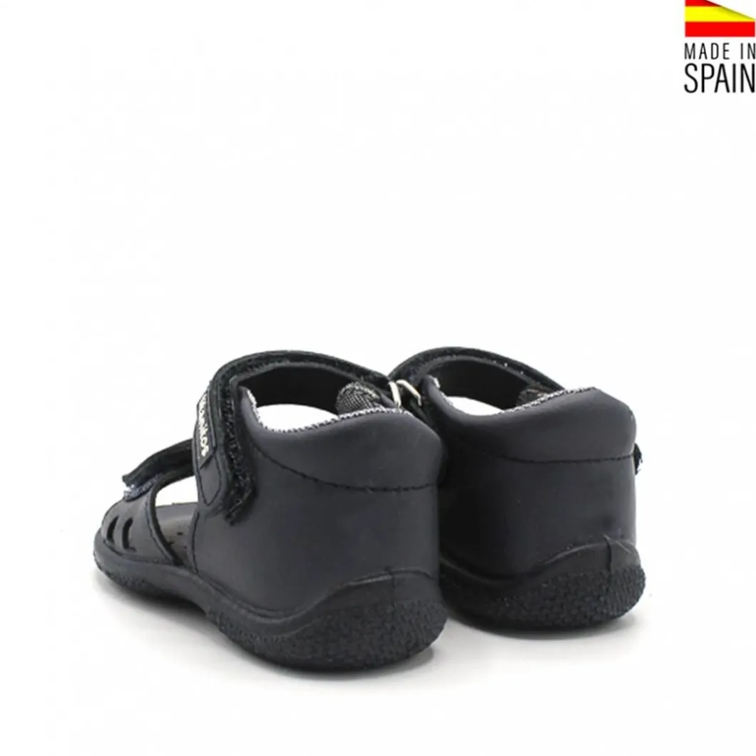 SANDALIA NIÑA VELCRO LAZO AZUL MARINO