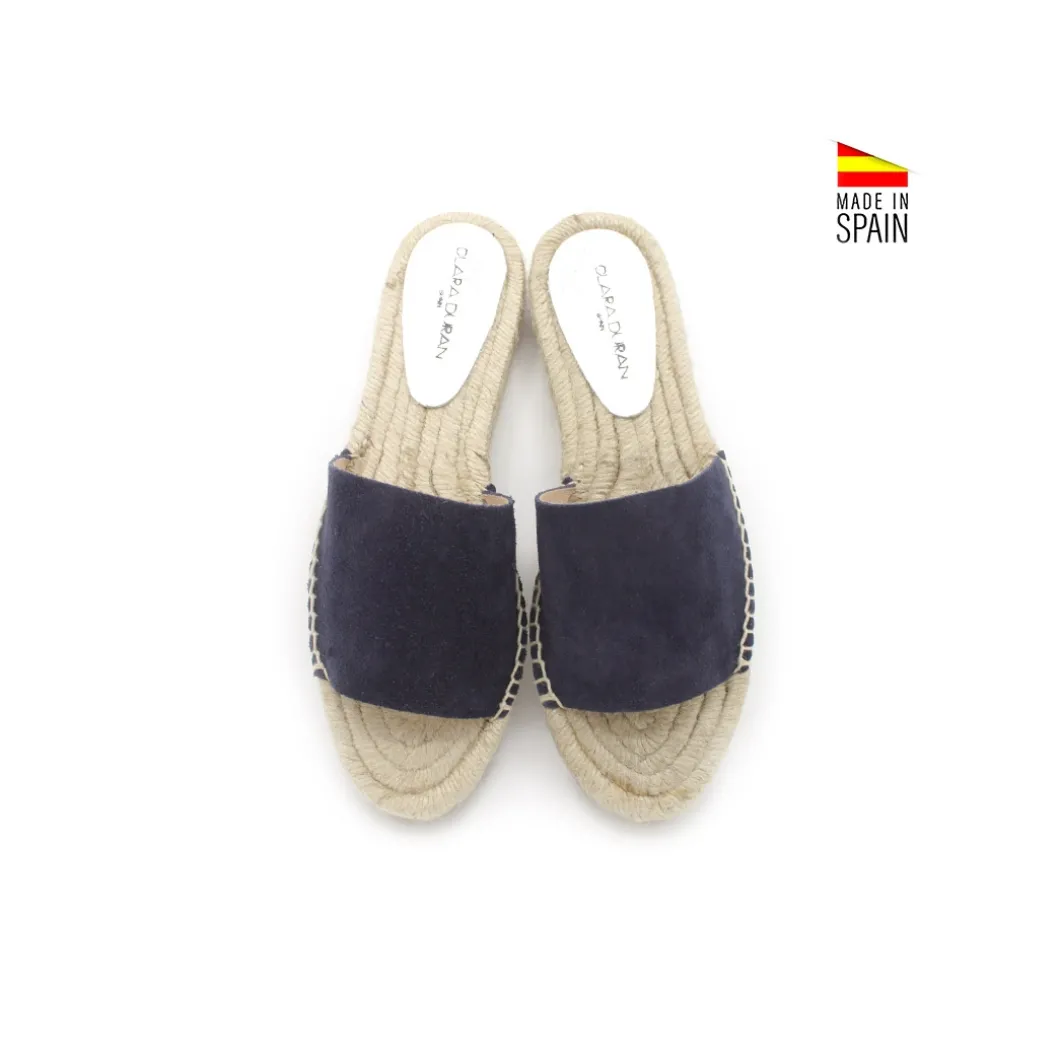 Sandalia pala azul marino con suela de esparto