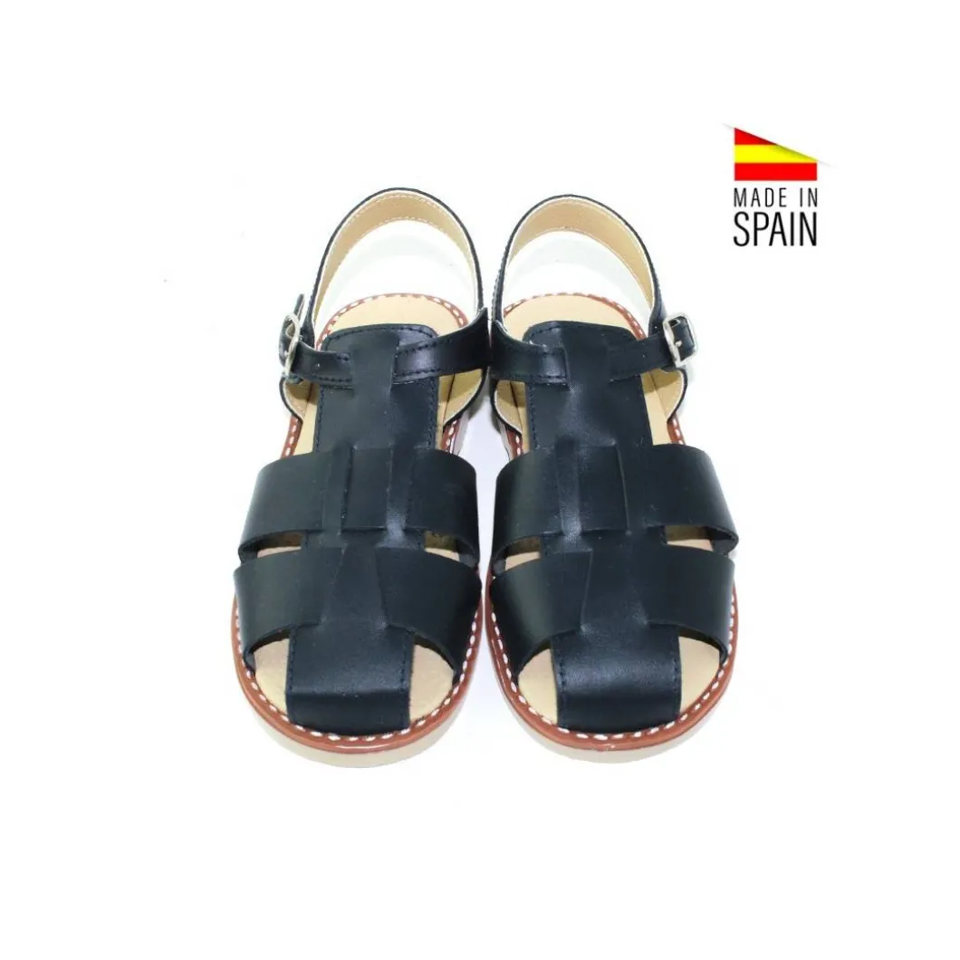 Sandalia piel 55 azul marino