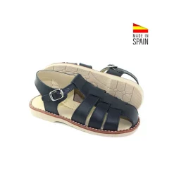 Sandalia piel 2096 azul marino