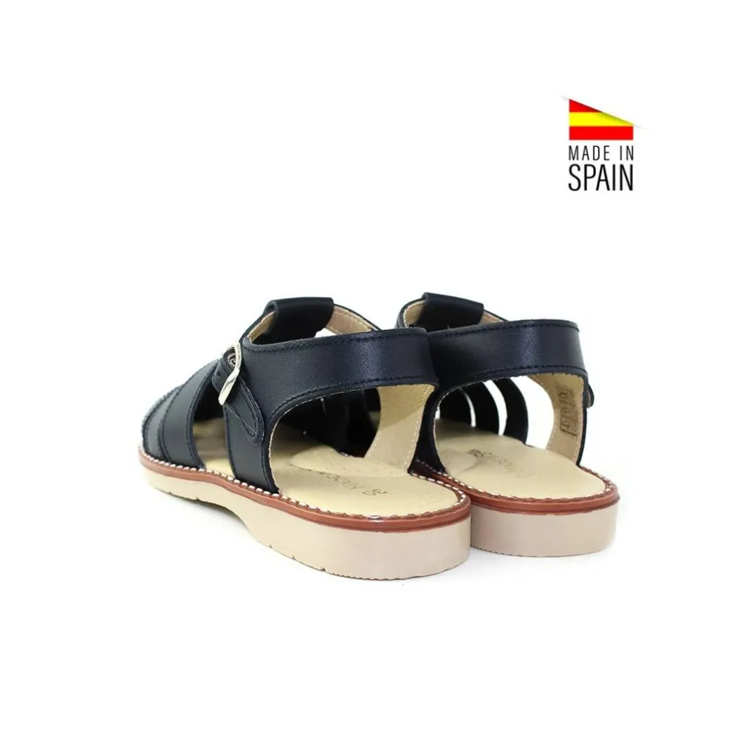 Sandalia piel 2096 azul marino