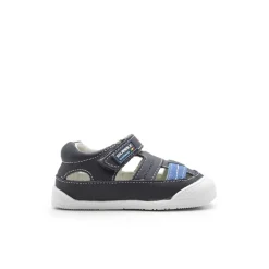 Sandalia piel barefoot azul marino