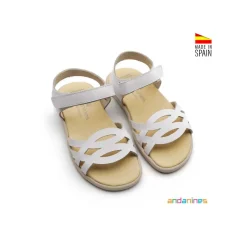 Sandalia piel blanca Andanines