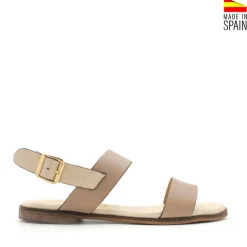 Sandalia plana beige con doble tira