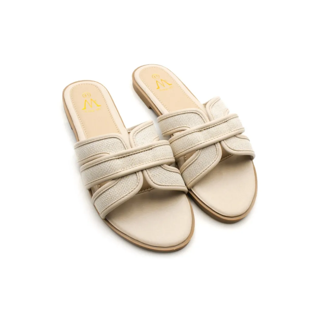 Sandalia plana beige tallas grandes