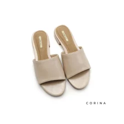 Sandalia plana charol beige