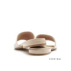 Sandalia plana charol beige