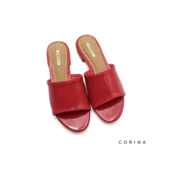 Sandalia plana charol roja