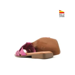 Sandalia plana piel fucsia