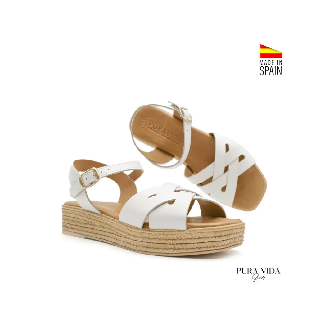 Sandalia PuraVida blanca con plataforma