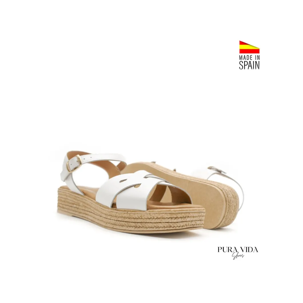Sandalia PuraVida blanca con plataforma