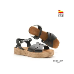 Sandalia PuraVida negra con plataforma